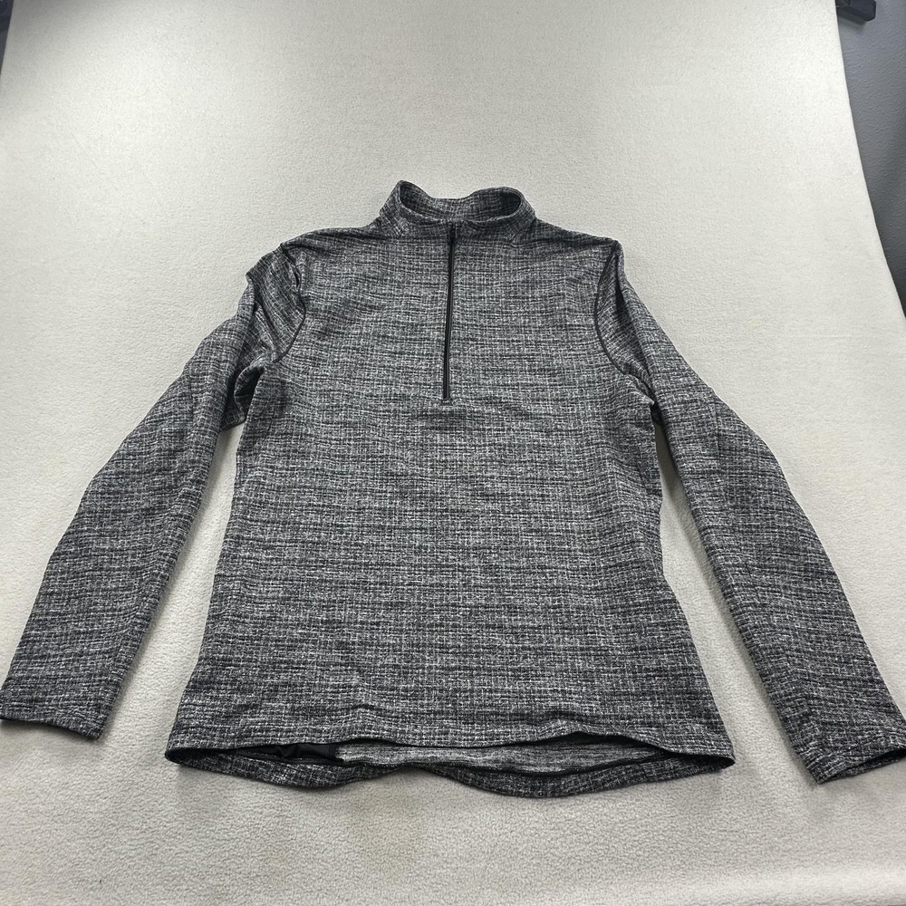 Lululemon Pullover Mens Medium Gray Check Surge Warm 1/2 Zip Mock Neck